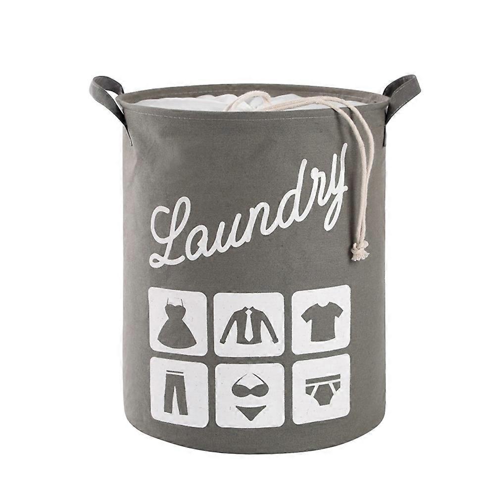 Cotton and Linen Sundries Storage Basket Foldable Portable Laundry Hamper Foldable Dirty Clothes Storage Organizer (Gray)