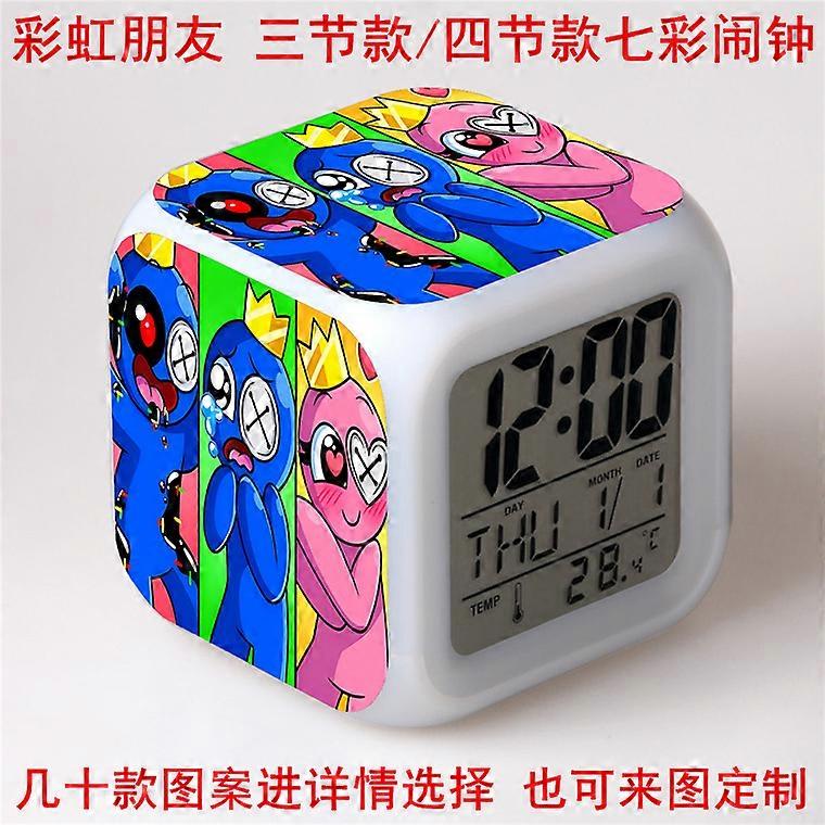 Roblox Rainbow Friends Alarm Clock, Color-Changing Square Clock Gift