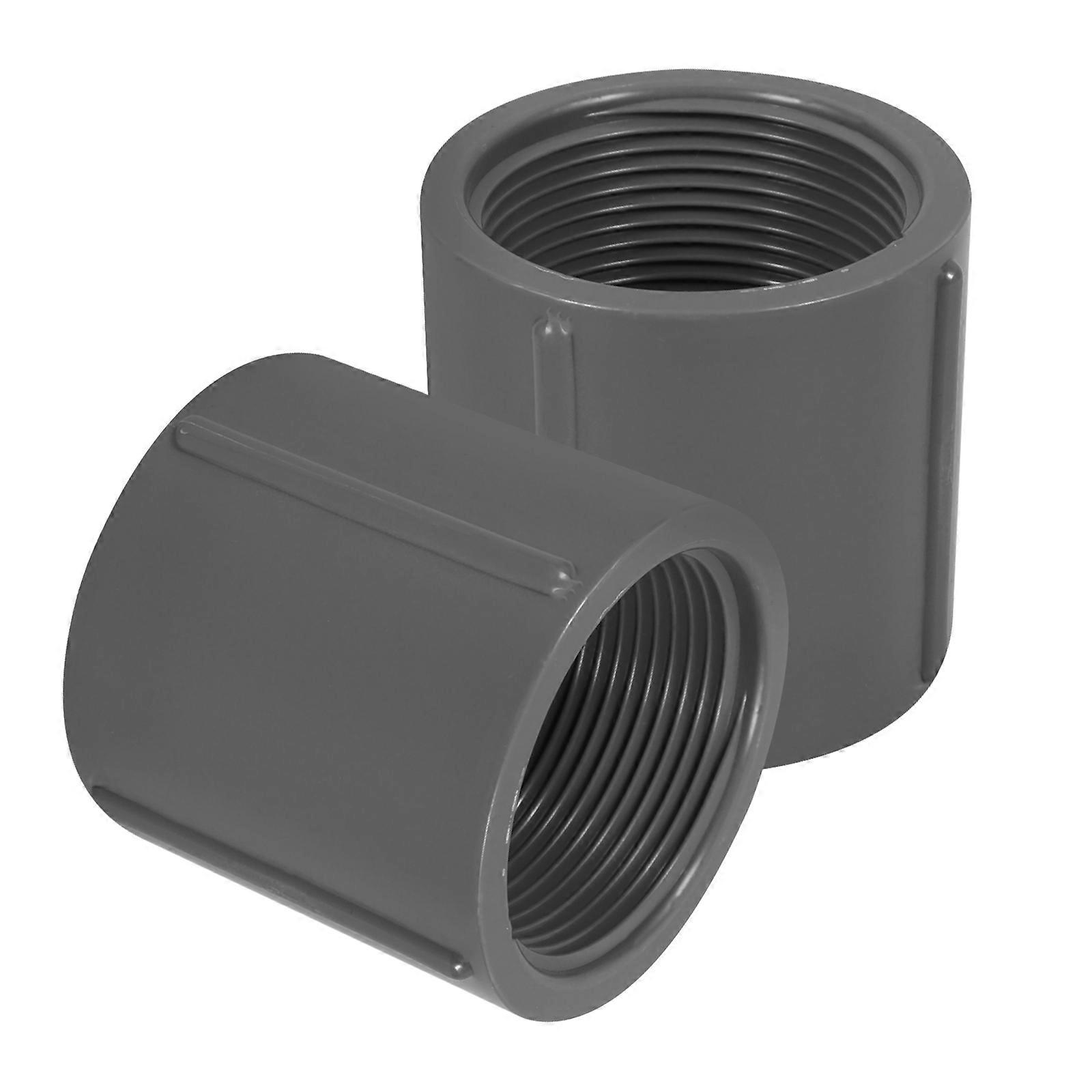 Threaded Pipe Connector 2Pcs PVC Fitting Adapter Suitable For Agricultural Irrigation Grey Color Practical Design