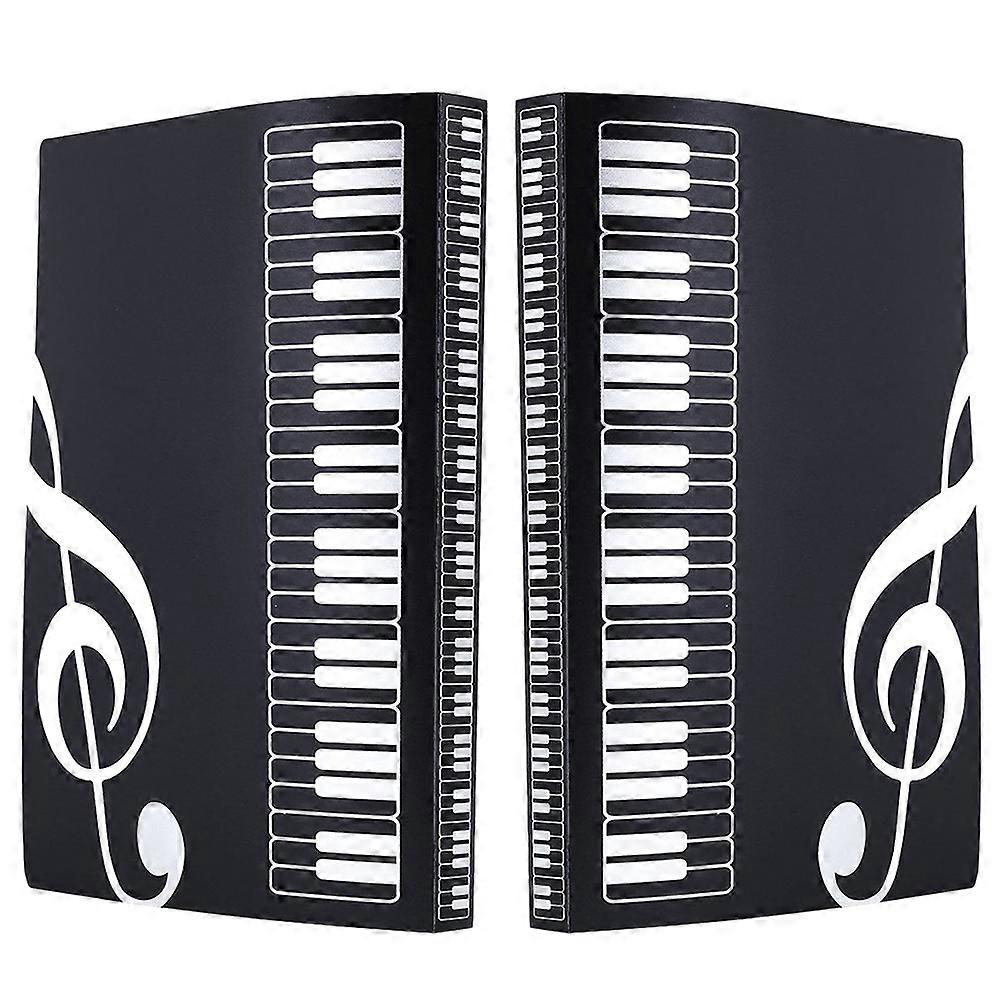 Document Folder Music Folder for Protection 2Pcs Black Office File Organizer