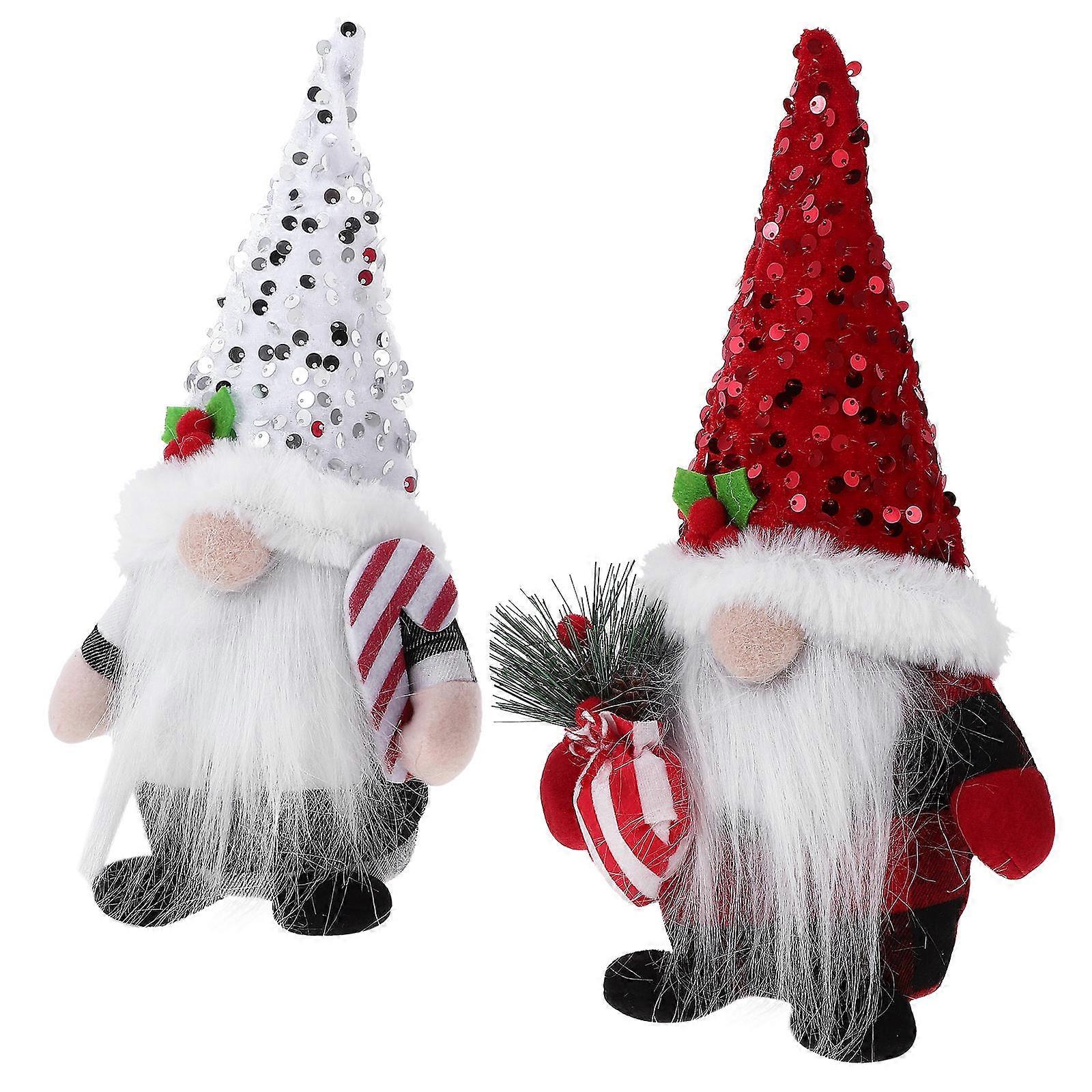 Gnome Decorations Christmas Gnome Ornament for Tabletop Display 2Pcs
