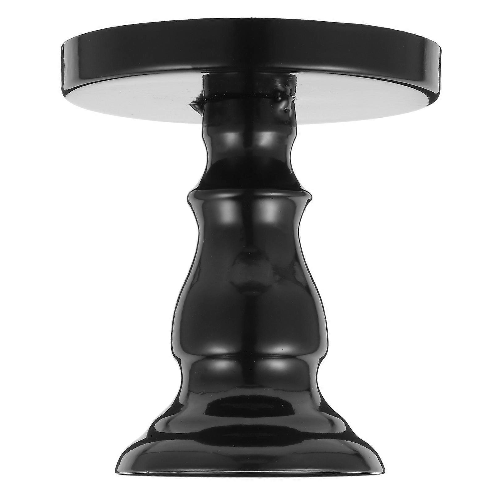 Delicate Cake Stand for Party Use Black Alloy Snack Plate