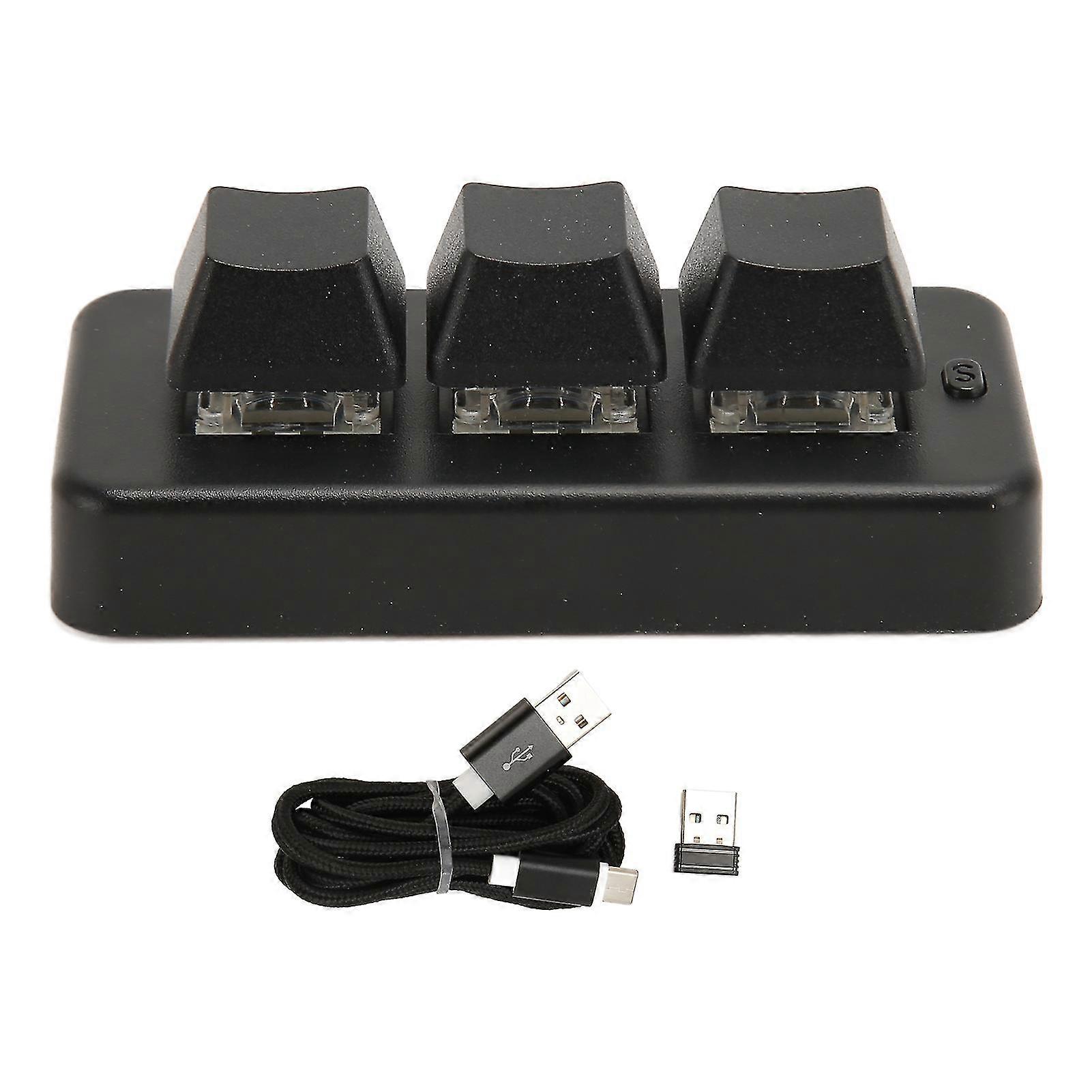 3 Key Mini Keypad 3 Mode Usb Wireless 2.4g Bluetooth Hid Programming Blue Switch Mini Macro Mechanical Keyboard 26s