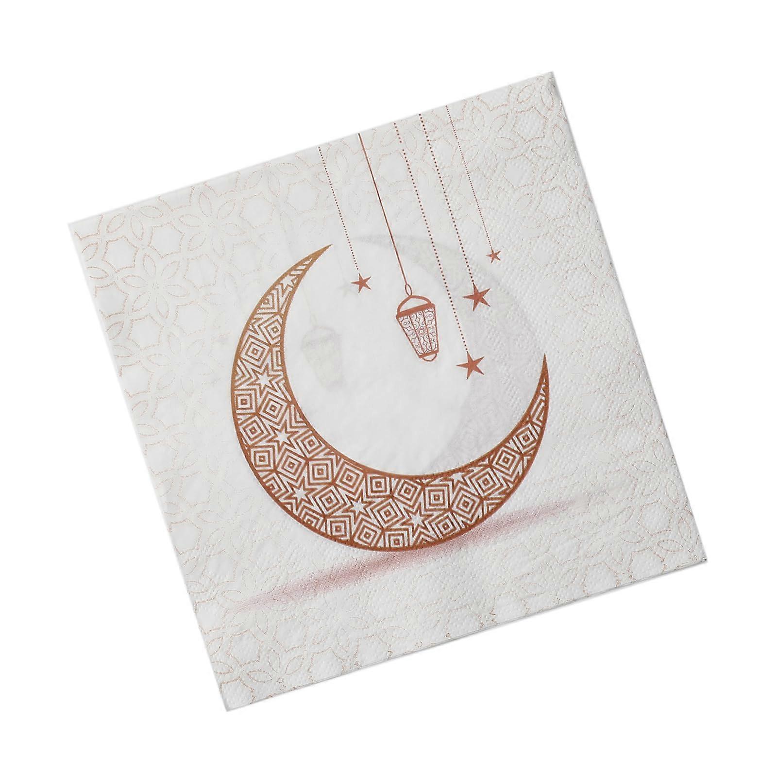 Elegant Moon Theme Printed Napkins, Soft Absorbent Fabric for Parties and Dinner Table Use
