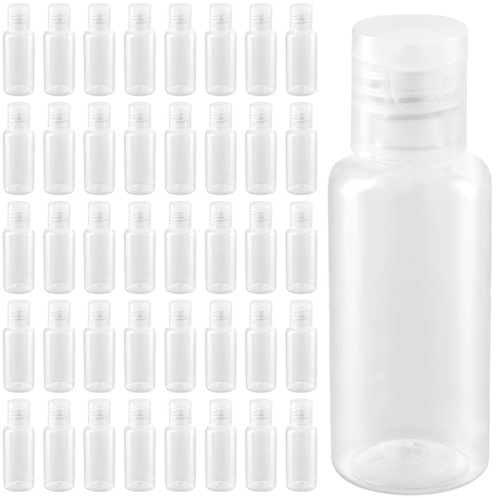 100 Pack 1oz Clear Travel Size Plastic Bottles with Flip Cap, Leak Proof Refillable Containers