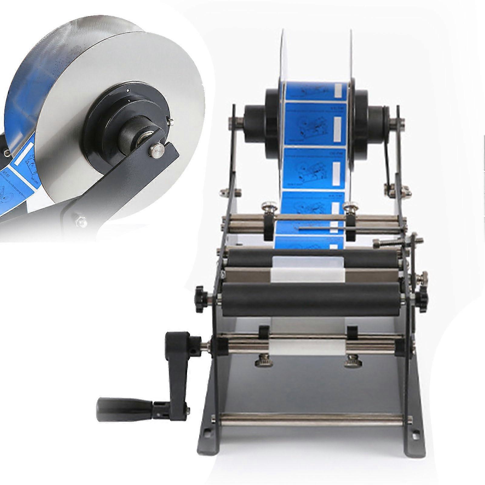 Manual Label Applicator for Round Bottles and Jars, Adjustable Label Placement, Desktop Dispenser