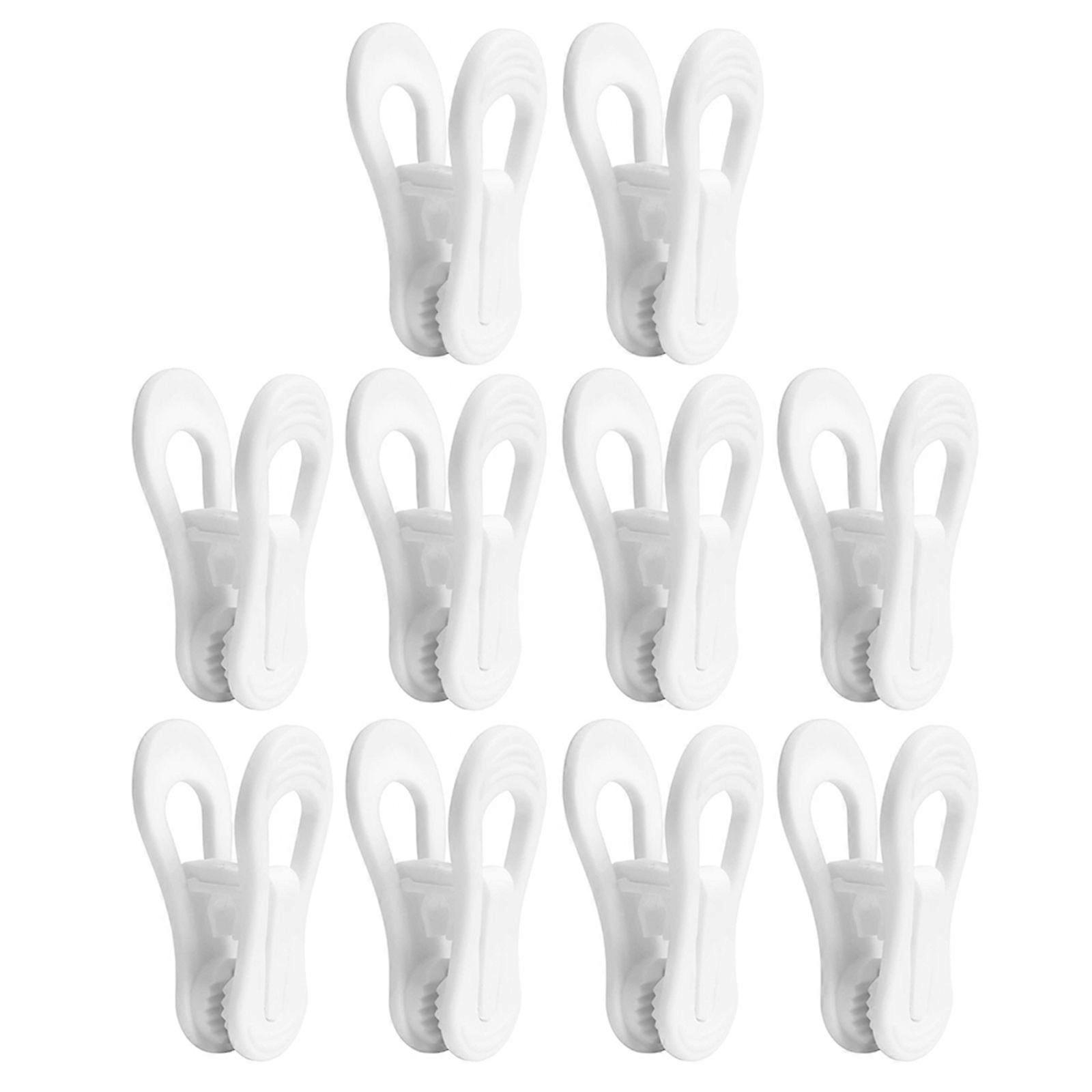 10pcs Hanger Clips Clothes Clips Plastic Clothespins Sock Clips for Laundry
