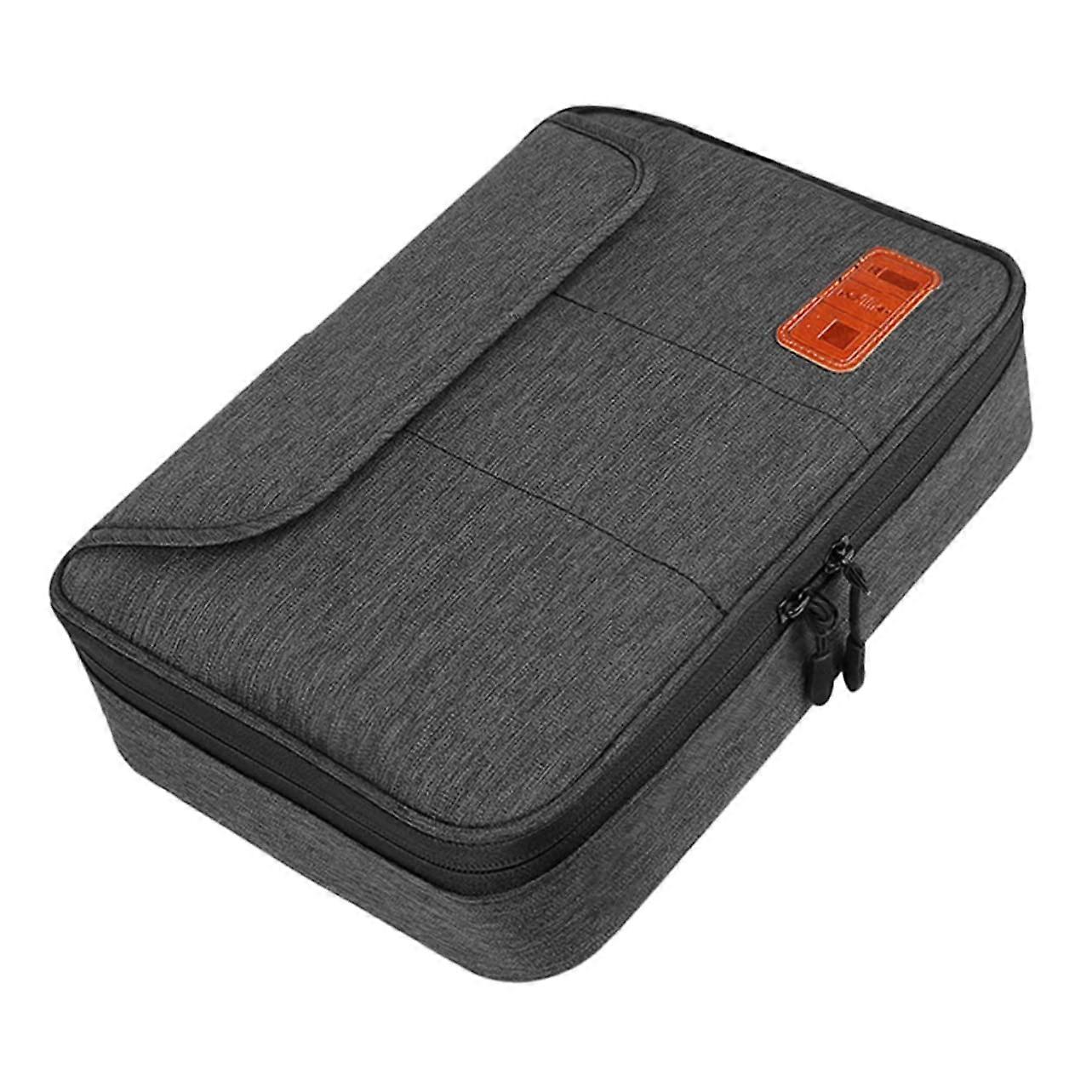 Large Double Layer Travel Cable Organizer Bag with Detachable Zipper Pocket for Electronics