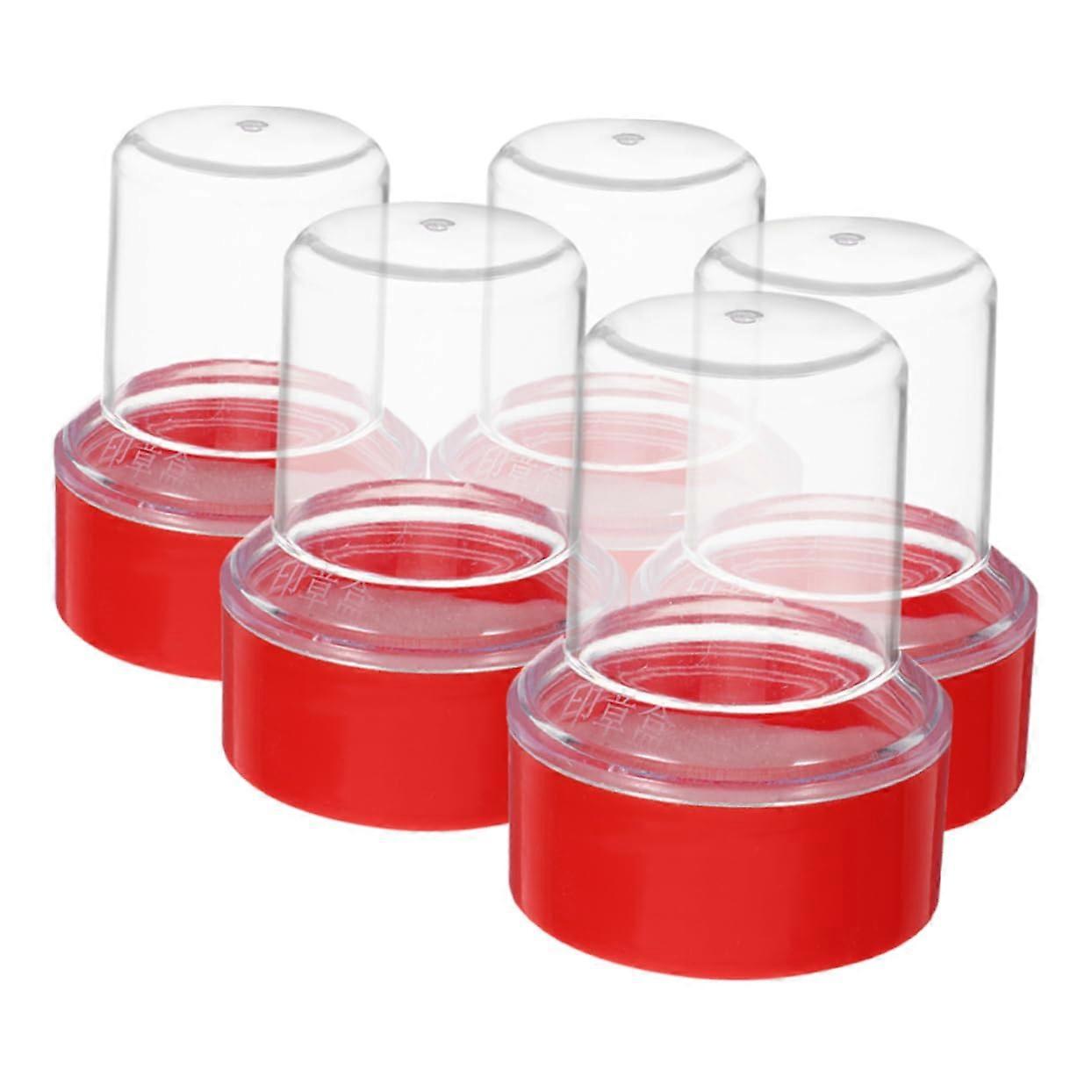 5pcs Compact Durable Plastic Stamp Holder with Versatile Ink Pad Storage Compartments