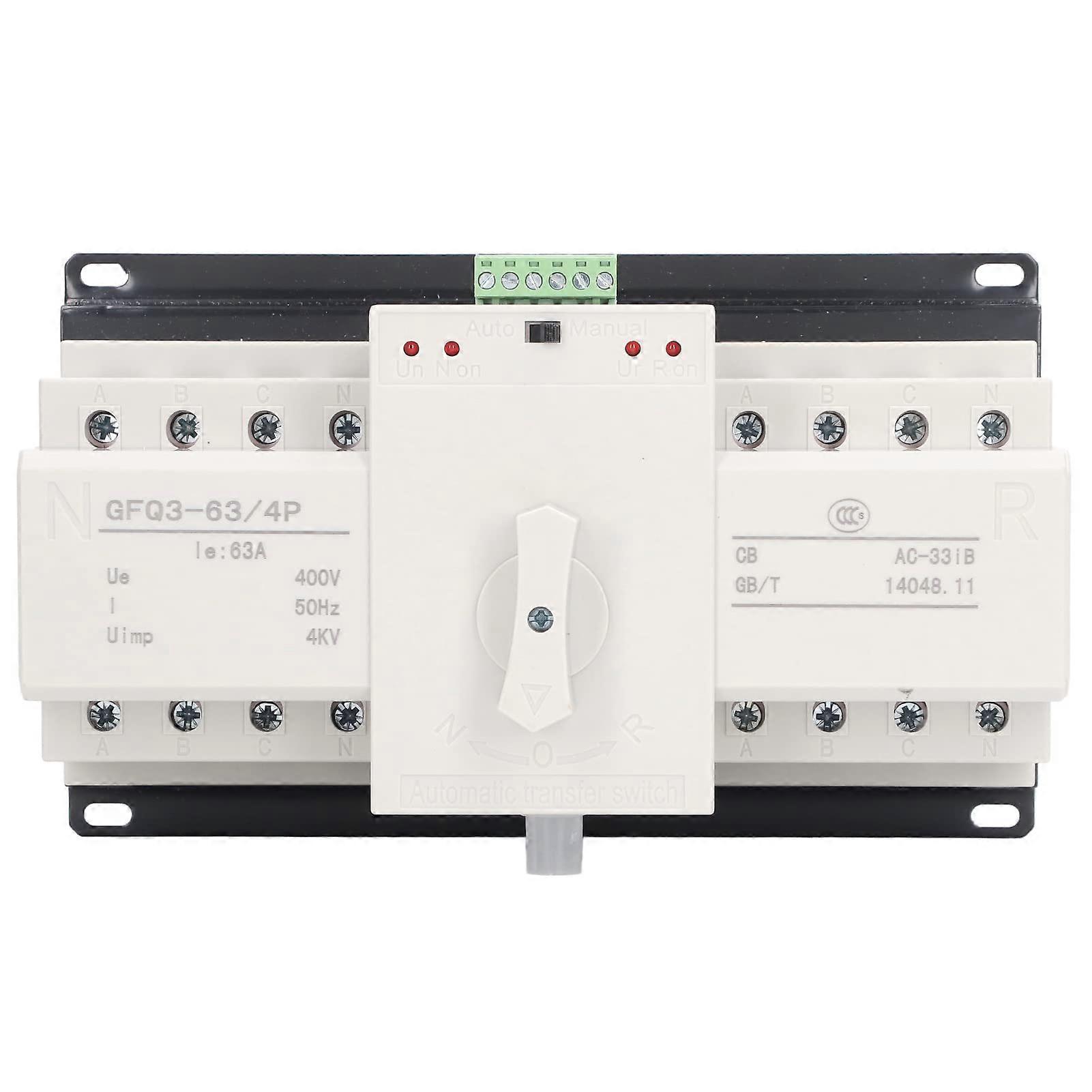 Dual Power Automatic Transfer Switch 63A AC400V, Generator Changeover with Dual Control Modes