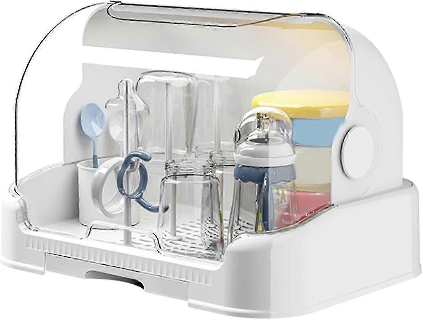 Baby Bottle Drying Rack Tableware Storage Box Dustproof Cup Holder with Lid