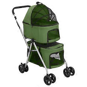 vidaXL Hondenwagen 2-laags inklapbaar 83x48x97 cm oxford stof groen