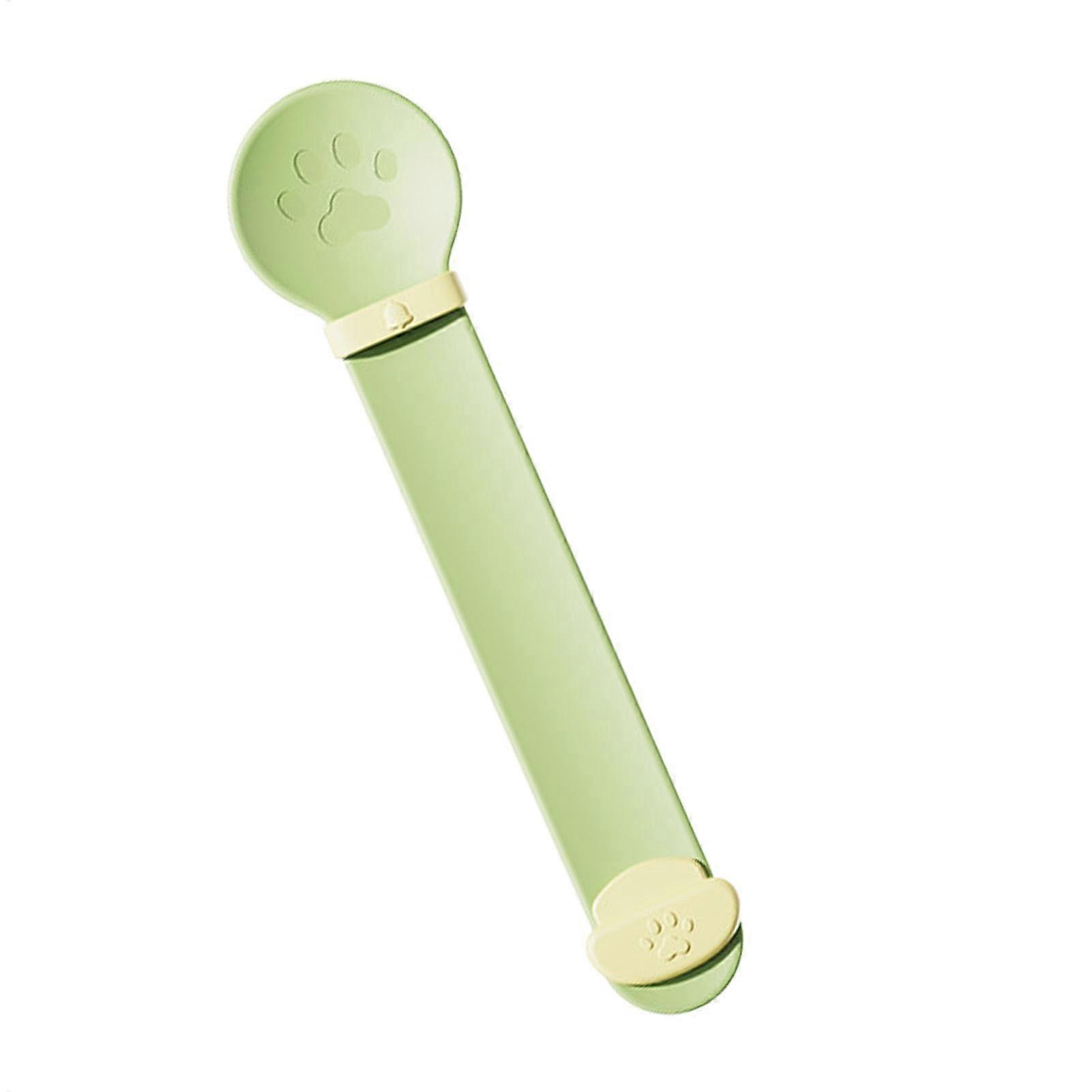 Cat  Dispenser Spoon with Mess Design for Lickable Puree Snacks, Green