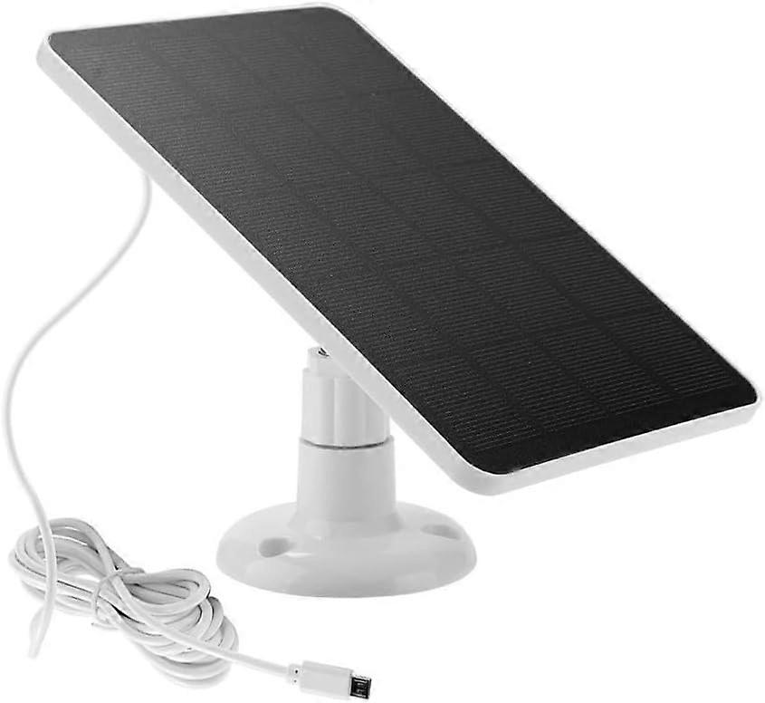 Solar Panel for Security Camera 4W USB IP65 Waterproof with 3m Cable and Adjustable Mount (White)
