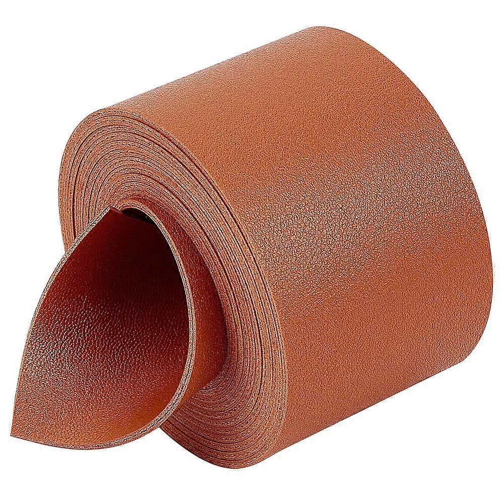 2M Flat Double Face Lychee Pattern Imitation Leather Band Chocolate 50x1.8mm 2.19 Yards(2m)/Roll