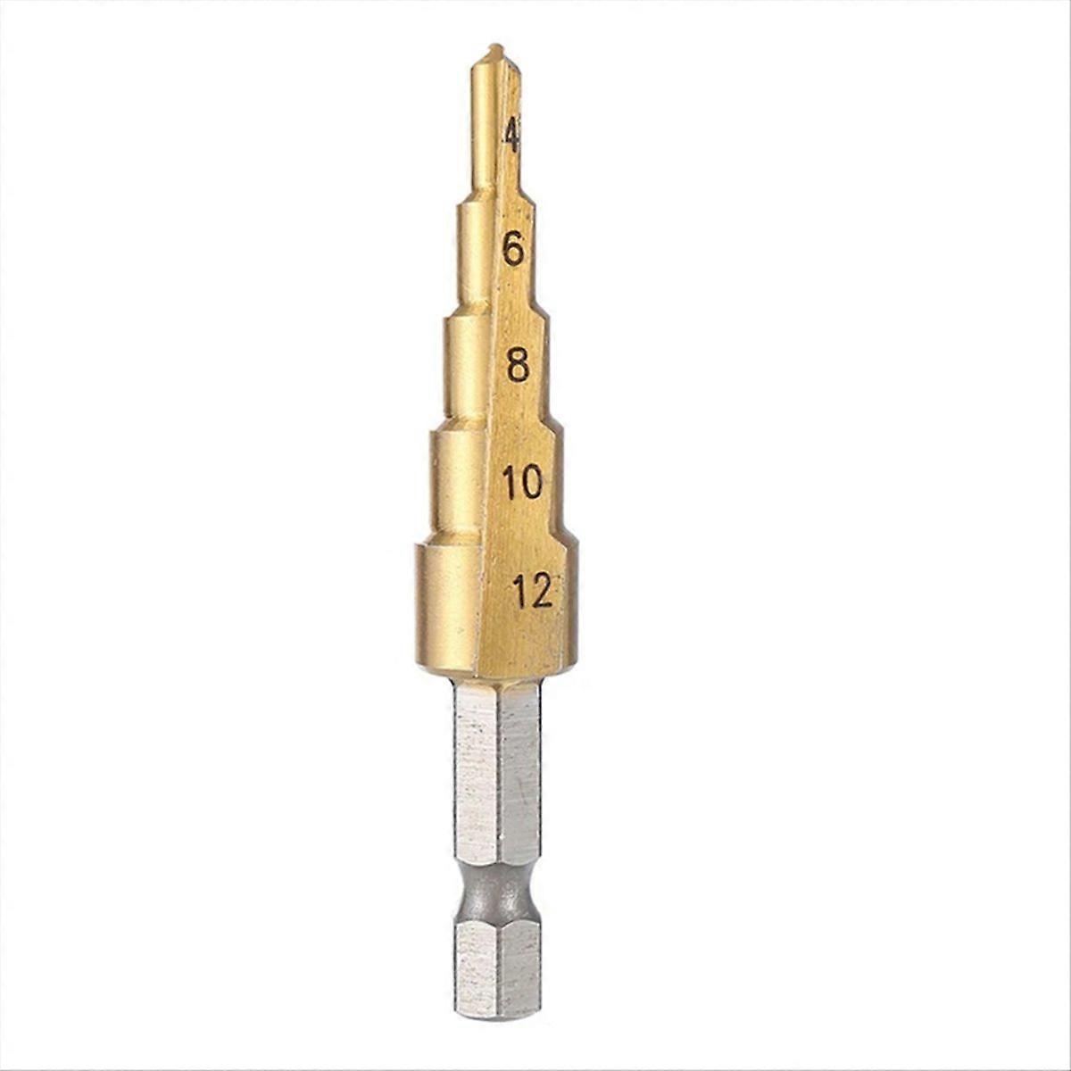 4-12mm HSS Straight Groove Step Drill Bit