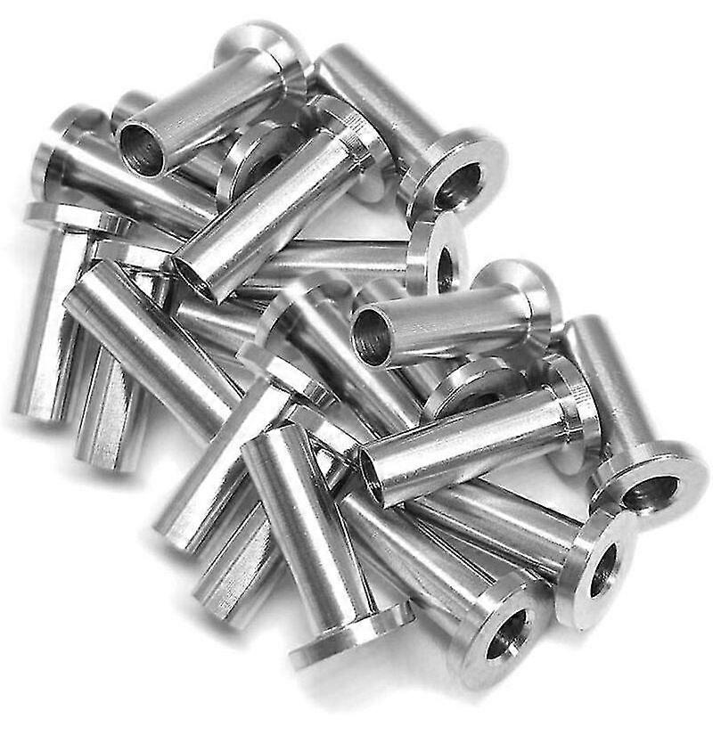 30 Pcs mangas protetoras de aço inoxidável para 3/16 polegadas cabo corrimão postes de madeira, balaustrada DIY