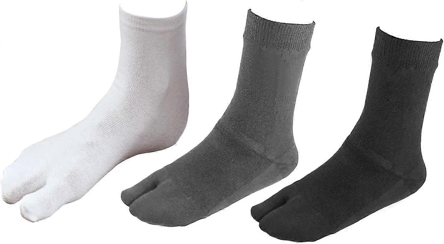 3 Pairs V-Shape Splited Toe Tabi Socks，Flip Flop Tabi Socks