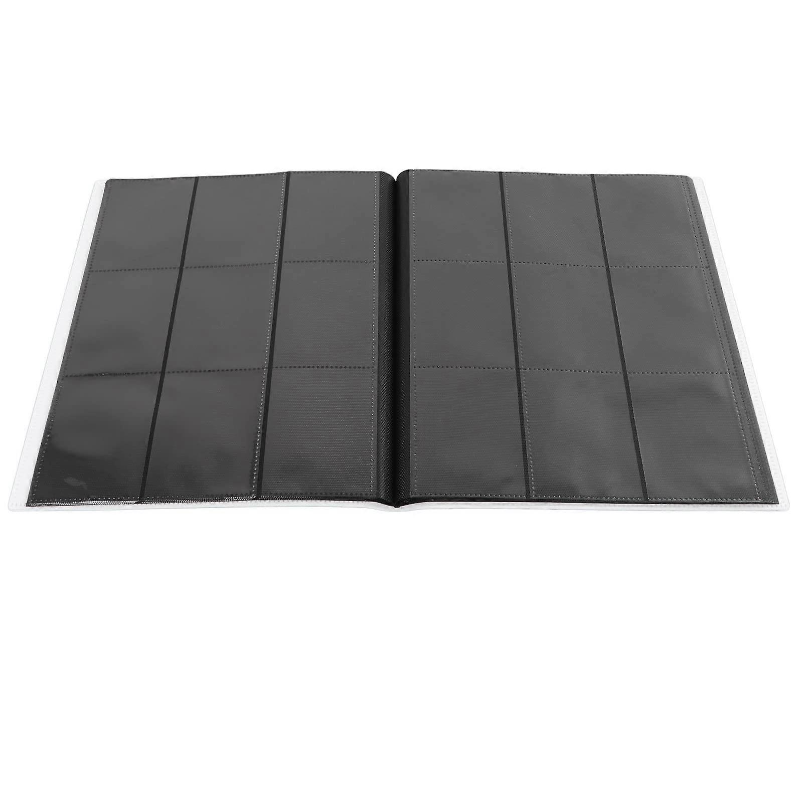 9 Pocket Trading Card Binder Waterproof Durable PP Storage Book with Elastic Closure White