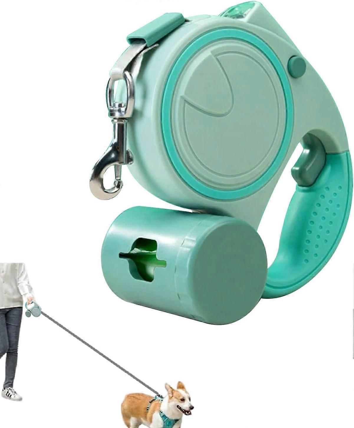 5m Retractable Dog Leash with Flashlight and Green Waste Storage