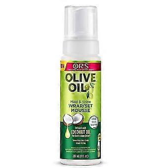 Olive Oil Hold & Shine Wrap Set Mousse Infused with Coconut Oil for Restorative Shine 207ML