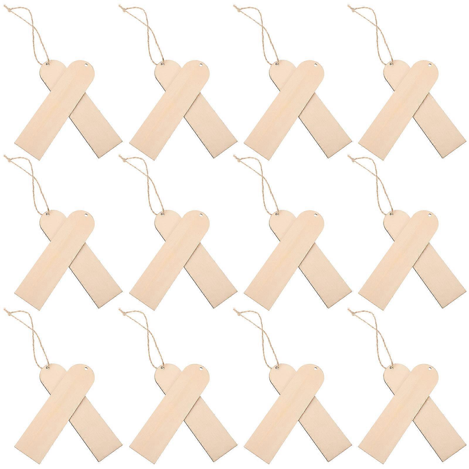 Wooden Bookmarks Record Divider Tags for DIY Use 60Pcs Pack