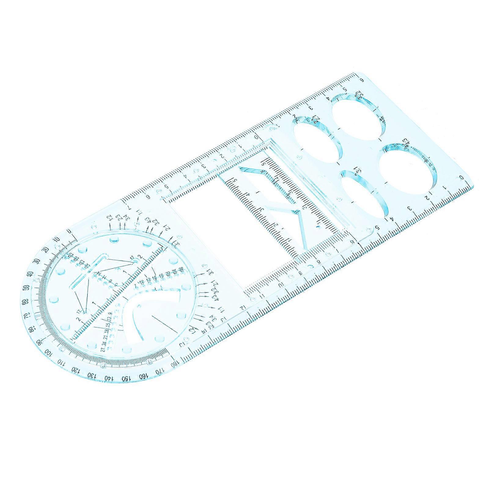 Multifunctional Geometric Ruler Plastic Drawing Tool for Students