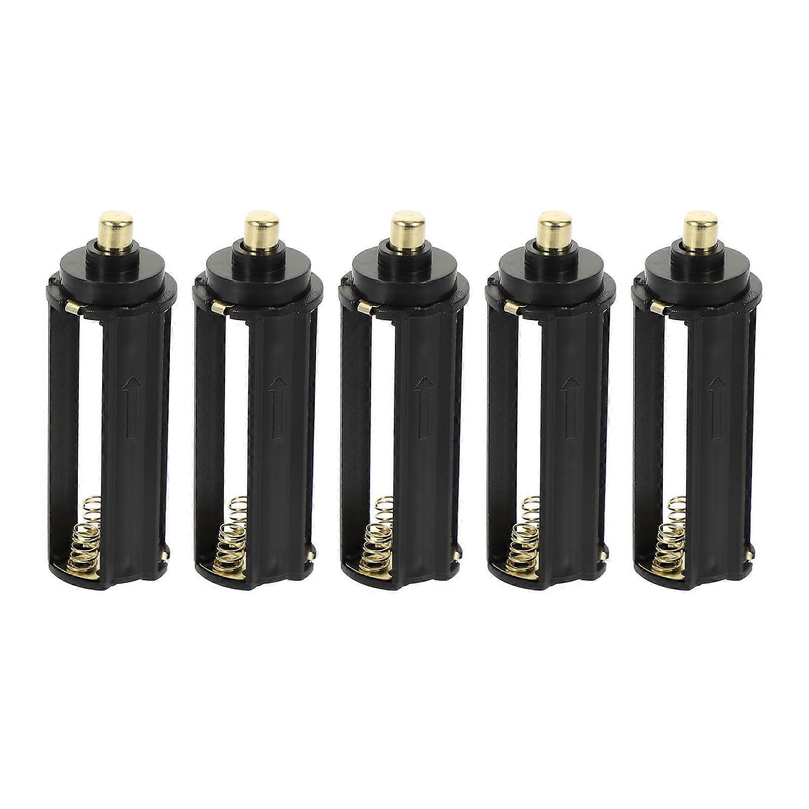 Plastic Battery Holder 3 Aaa Case Box for Flashlight 5Pcs Black Set
