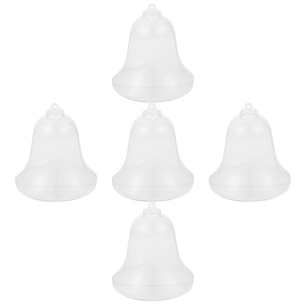 Fillable Bell Shaped Decorations for Christmas Tree 5Pcs Clear Hanging Bells