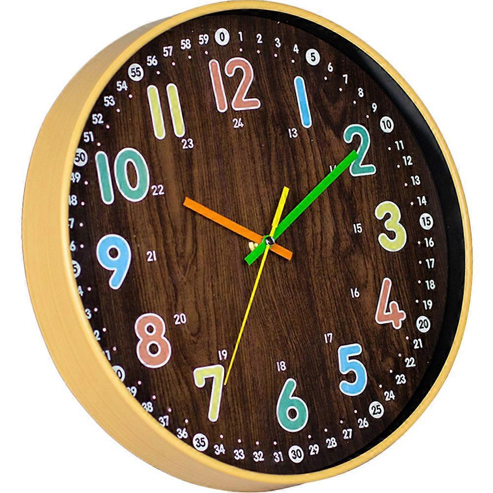 Simple Round Wall Clock for Kids Bedroom with Silent Function
