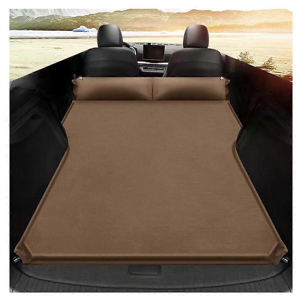 Matelas gonflable pour voiture, surface floquée, marron