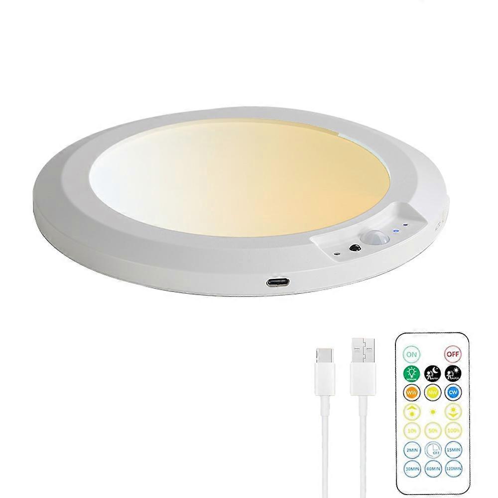USB Rechargeable Battery PIR Motion Sensor Ceiling Light 3Colours CCT Dimmable Lamp Remote Control Timer Wireless LED Flush Mount