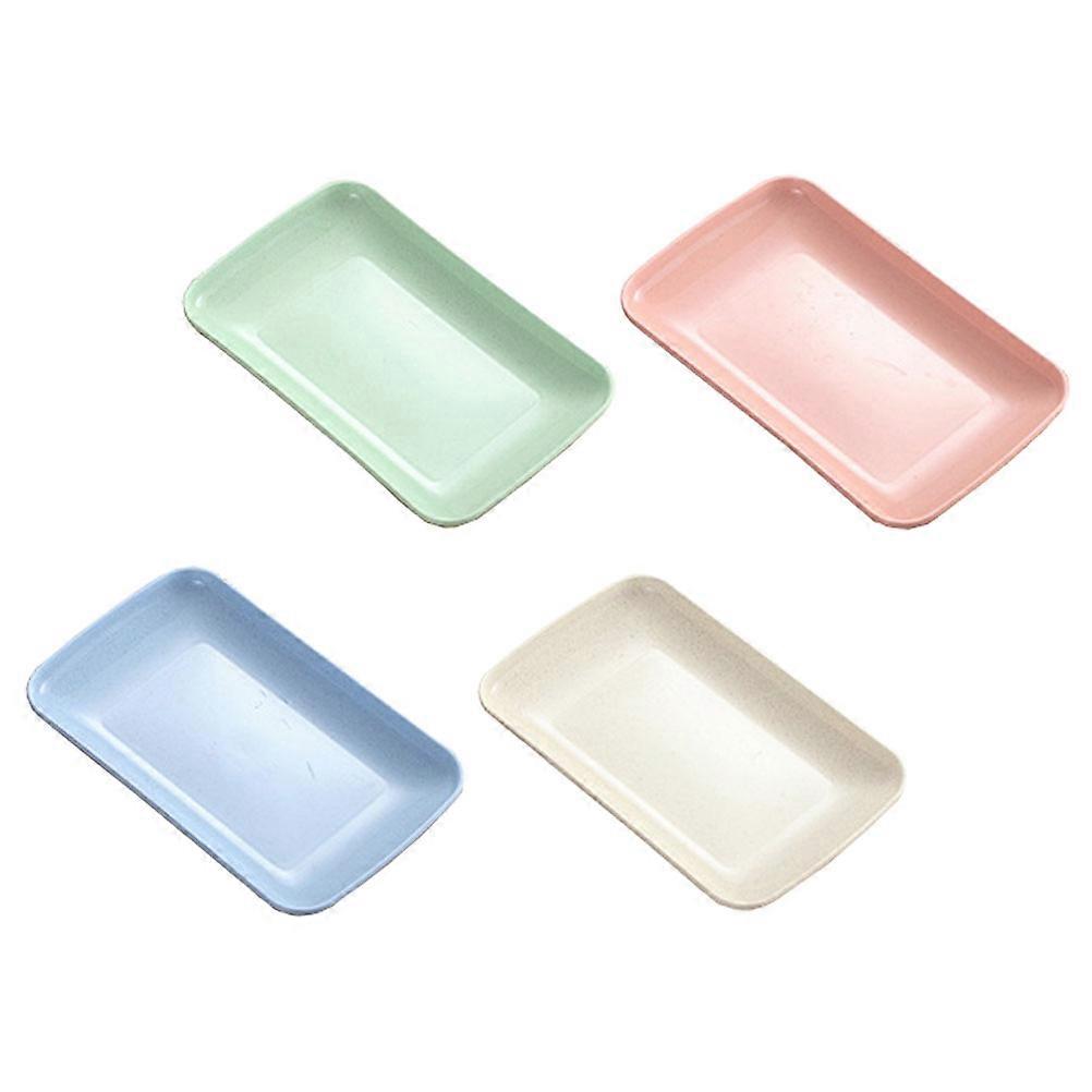 Assorted Color Sushi Plate Set 4Pcs for Food Serving Rectangular Kitchen Plates