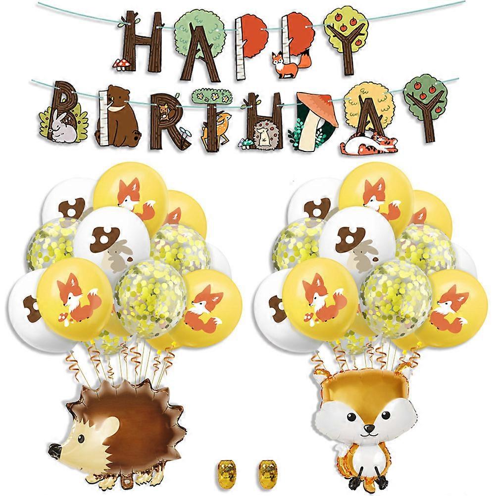 Forest Animals Theme Birthday Banner Decorative Banner Pull Flag
