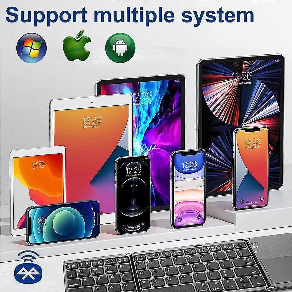 New Portable Mini Three Folding Bluetooth Keyboard Wireless Foldable Touchpad Keypad for IOS Android Windows ipad Tablet