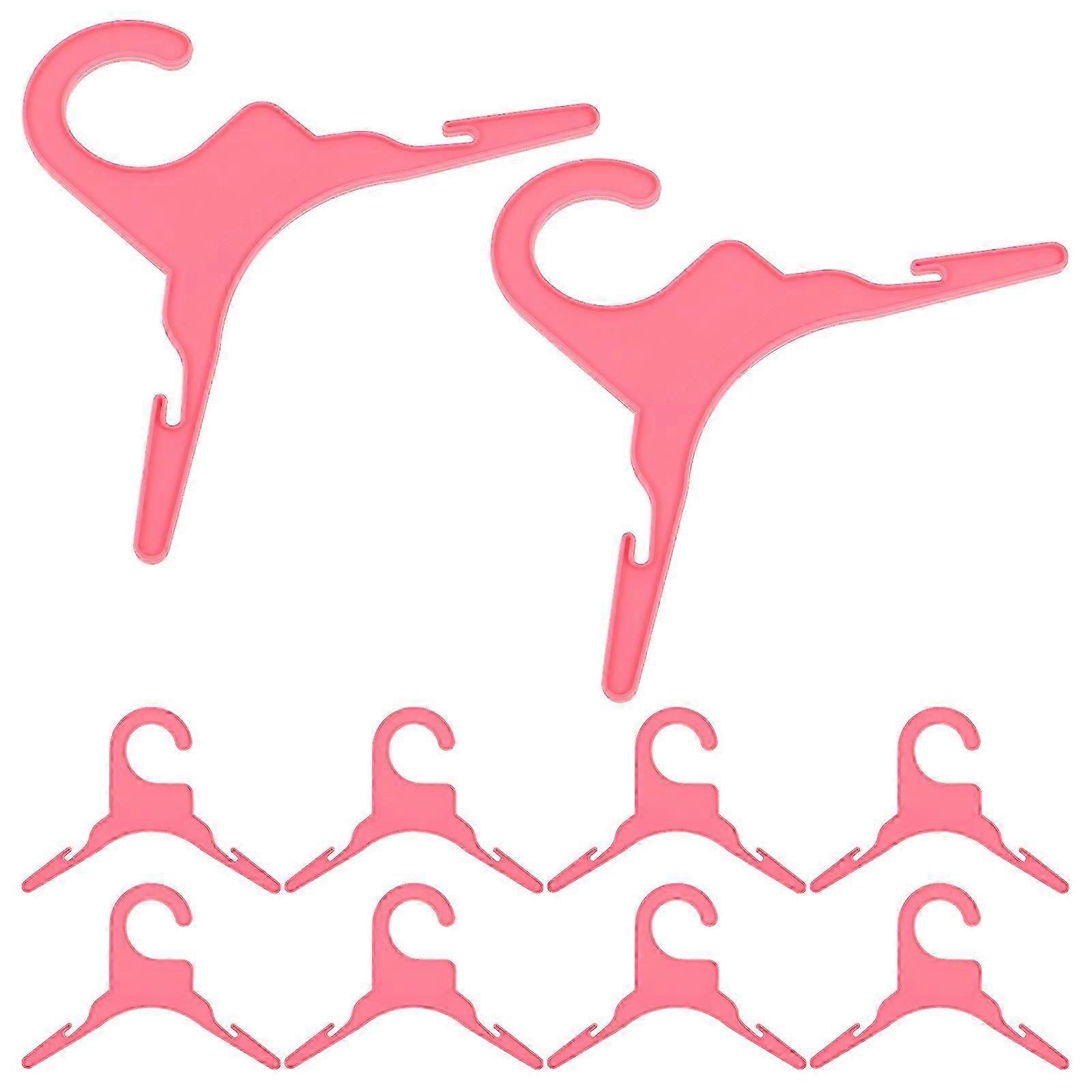 Plastic Pet Clothes Hangers, Pink,10Pcs