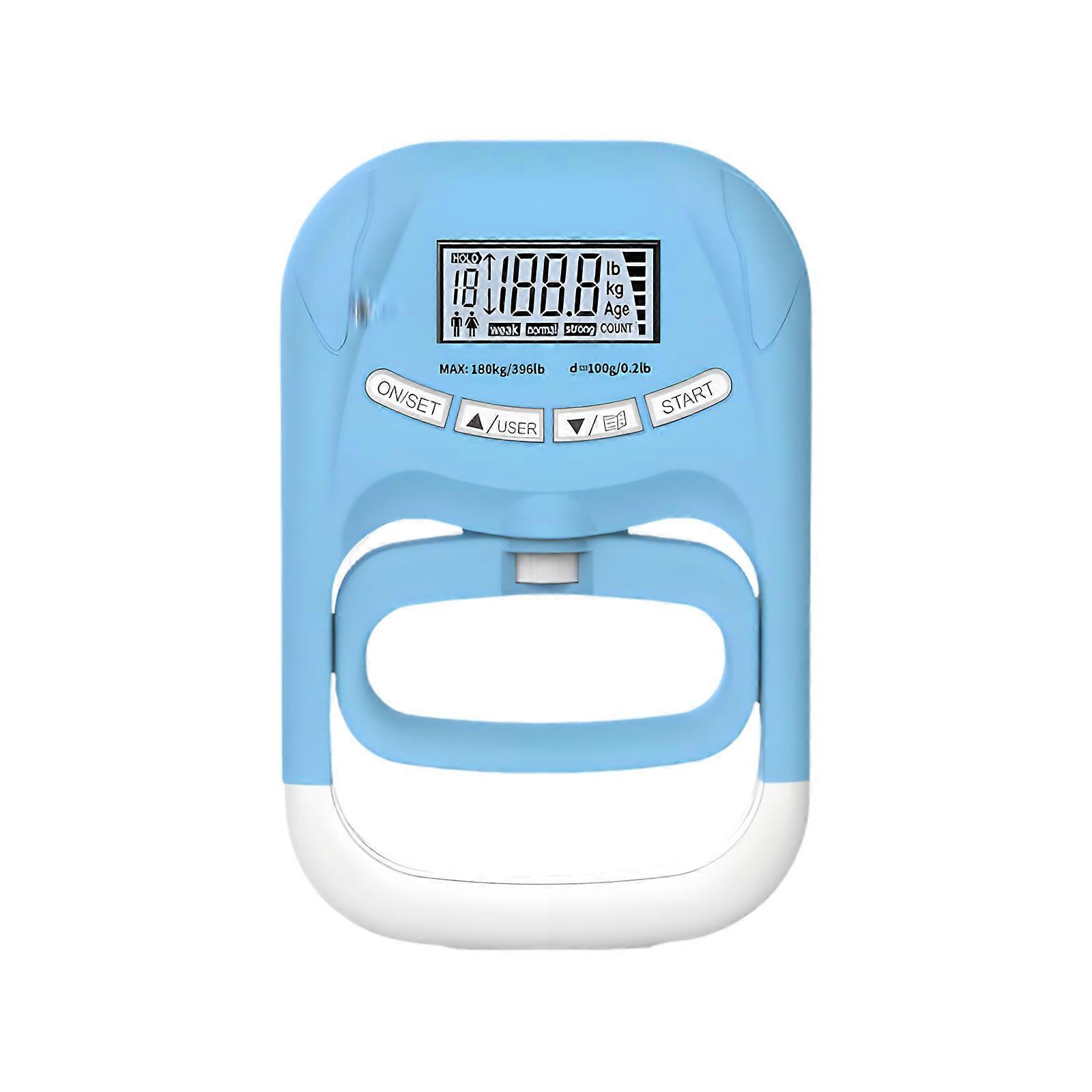 Ergonomic Grip Strength Device With Rechargeable Power Support For Sports Testing And Progress Evaluation  Blue