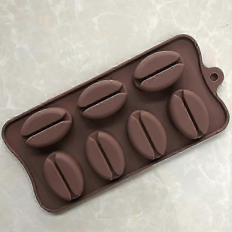 7 Holes Coffee Bean Shape Silicone Mold