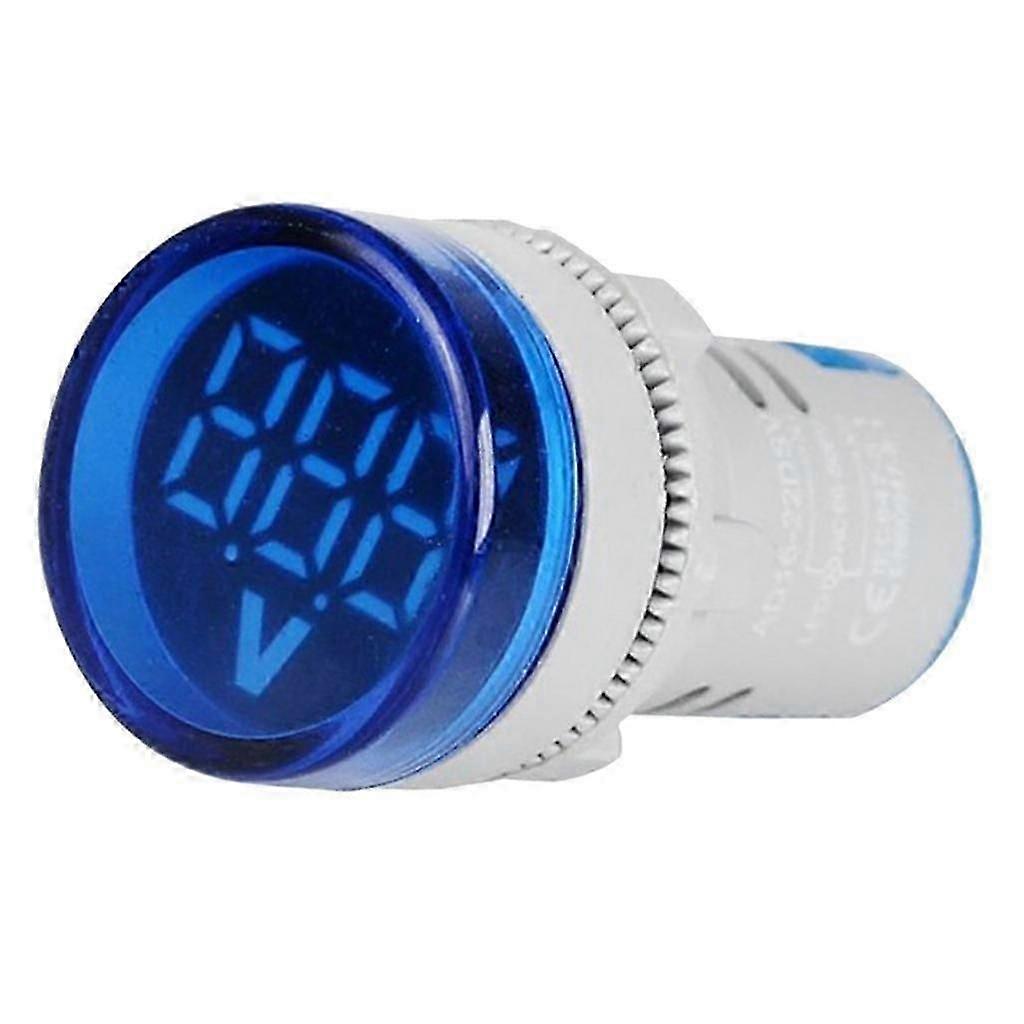 Digital Ammeter Round 12-500V Amp Voltmeter LED Indicator