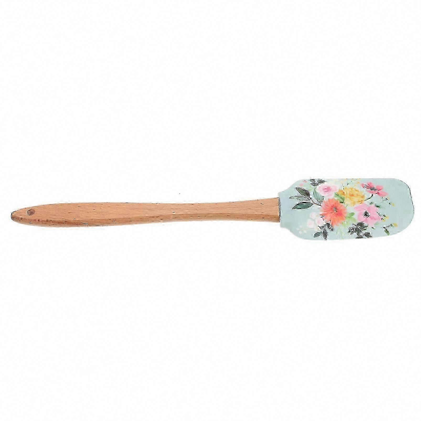 Wooden Handle Silicone Spoon Scraper compatible with Baking & Cake Decorating - Multi-Purpose Kitchen Tool