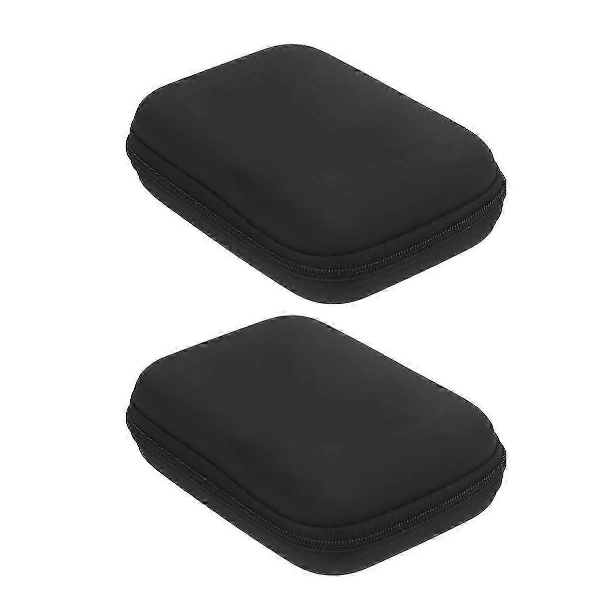 EVA Mini Storage Case for Headphones, Camera, Hard Drive - Durable Zipper Box, 2-Pack