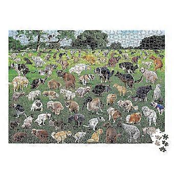 1000 Piece Puzzle, 101 Pooping Puppies Puzzle, Dogs Pooping Puzzle, Funny Holiday