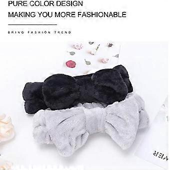 Spa Fascia 2 Fasce per capelli Bowknot Trucco Fascia per la testa Donne Corallo Fleece
