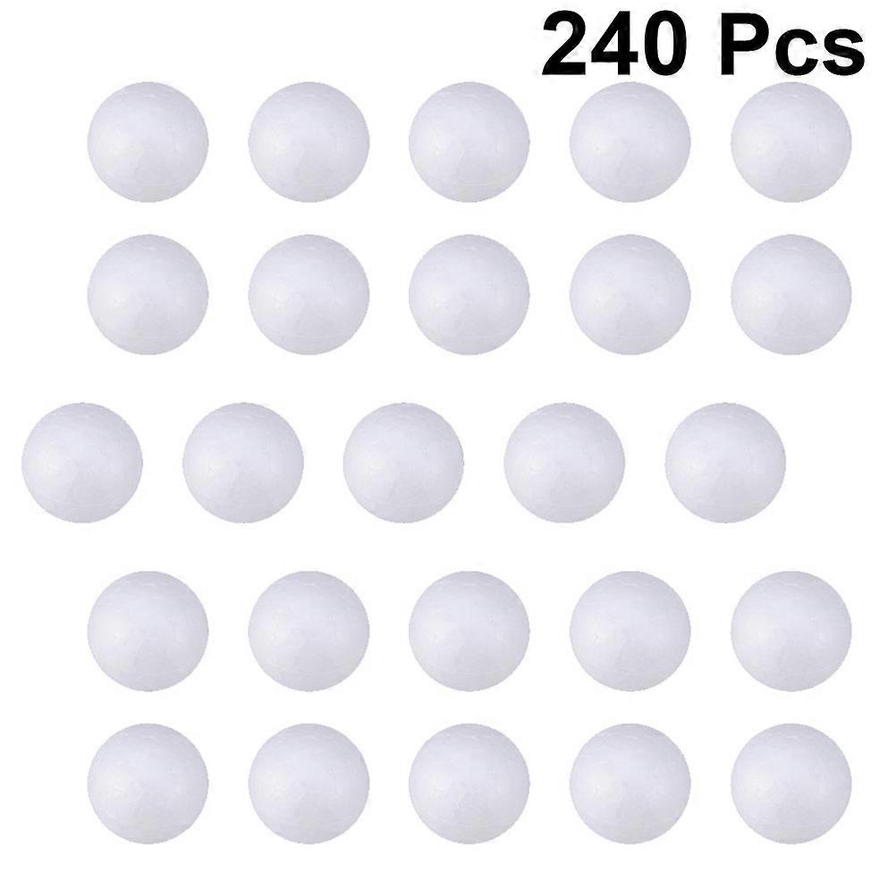 240pcs Wedding Decoration Modeling Craft Solid Polystyrene Balls Round Spheres DIY Stuff (White Solid 2.5cm)