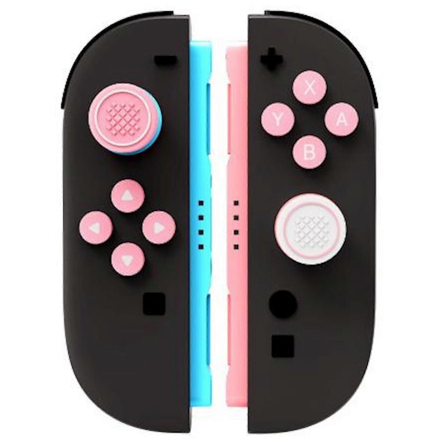 For Nintendo Switch 2 Joy-Con Silicone Button Protector Joystick Caps Set Pink