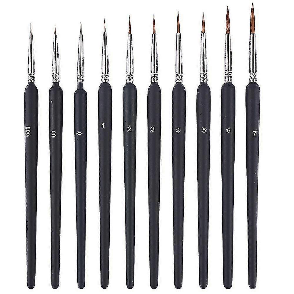 10 Pcs Fine-pointed Mini Brushes Fine Brush Set for Scale Model Painting Drawing