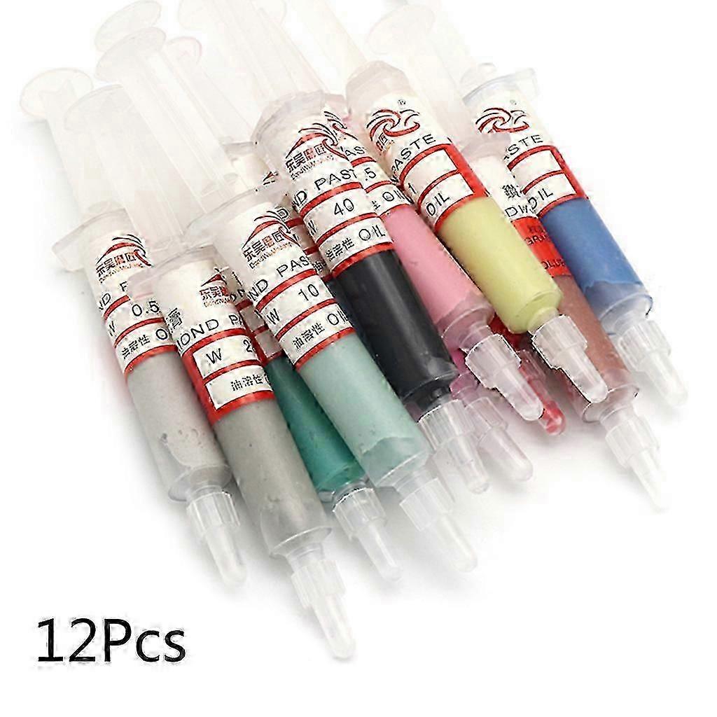 Polishing Compound Grits Tools 12 Pcs 5 Gram Diamond Lapping Paste Set