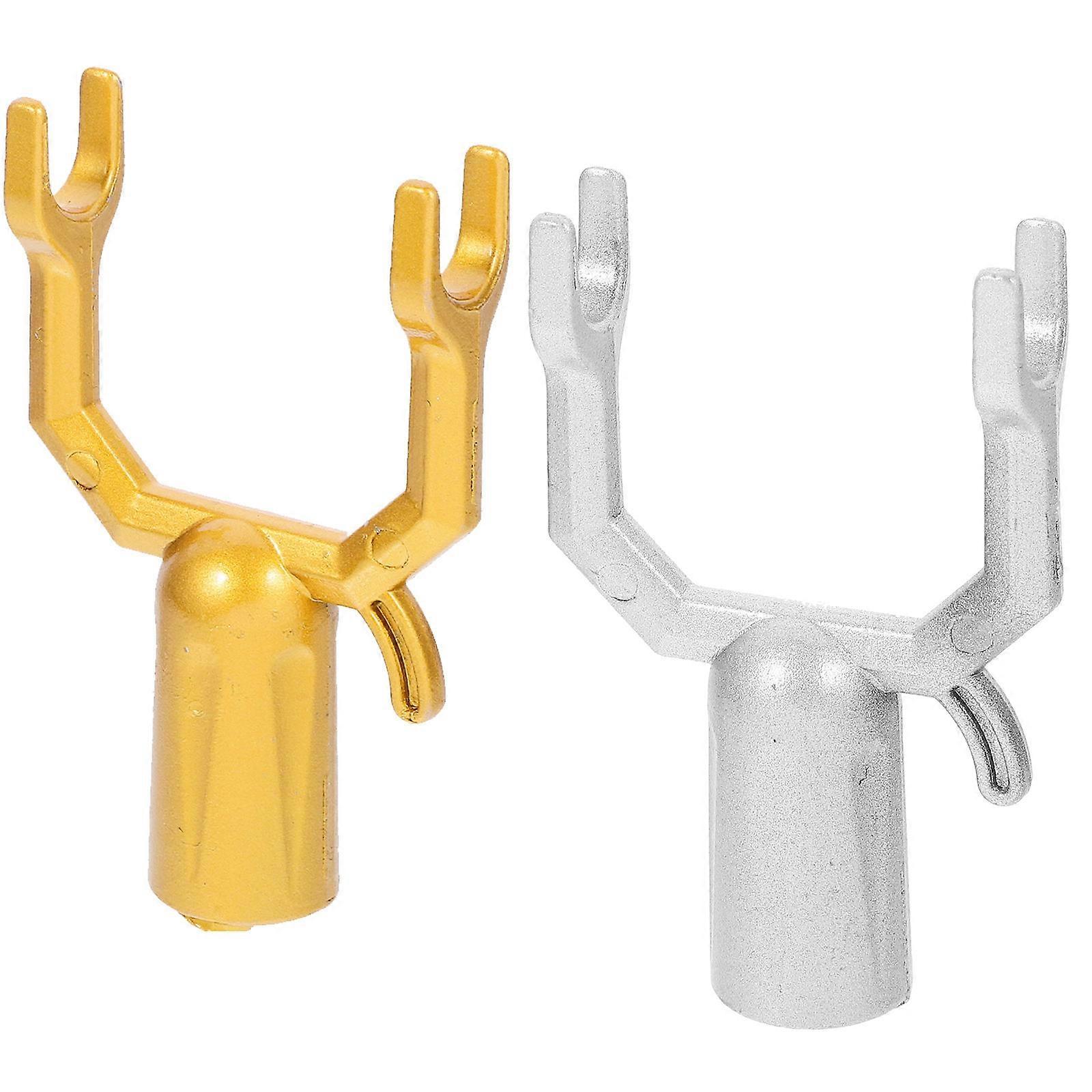 2pcs Clothes Rail Fork Drying Rack Clothes Pole Fork Replacement Clothes Drying Rod Replace Heads