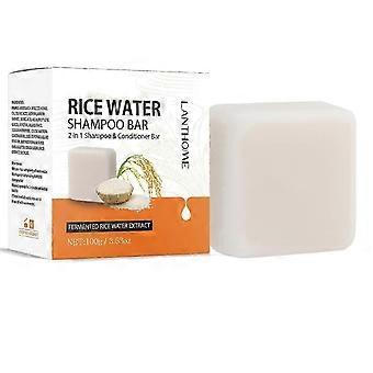 Shampoo e condicionador em barra à base de água de arroz para crescimento capilar, 2 em 1: shampoo e condicionador para cabelos finos e danificados.