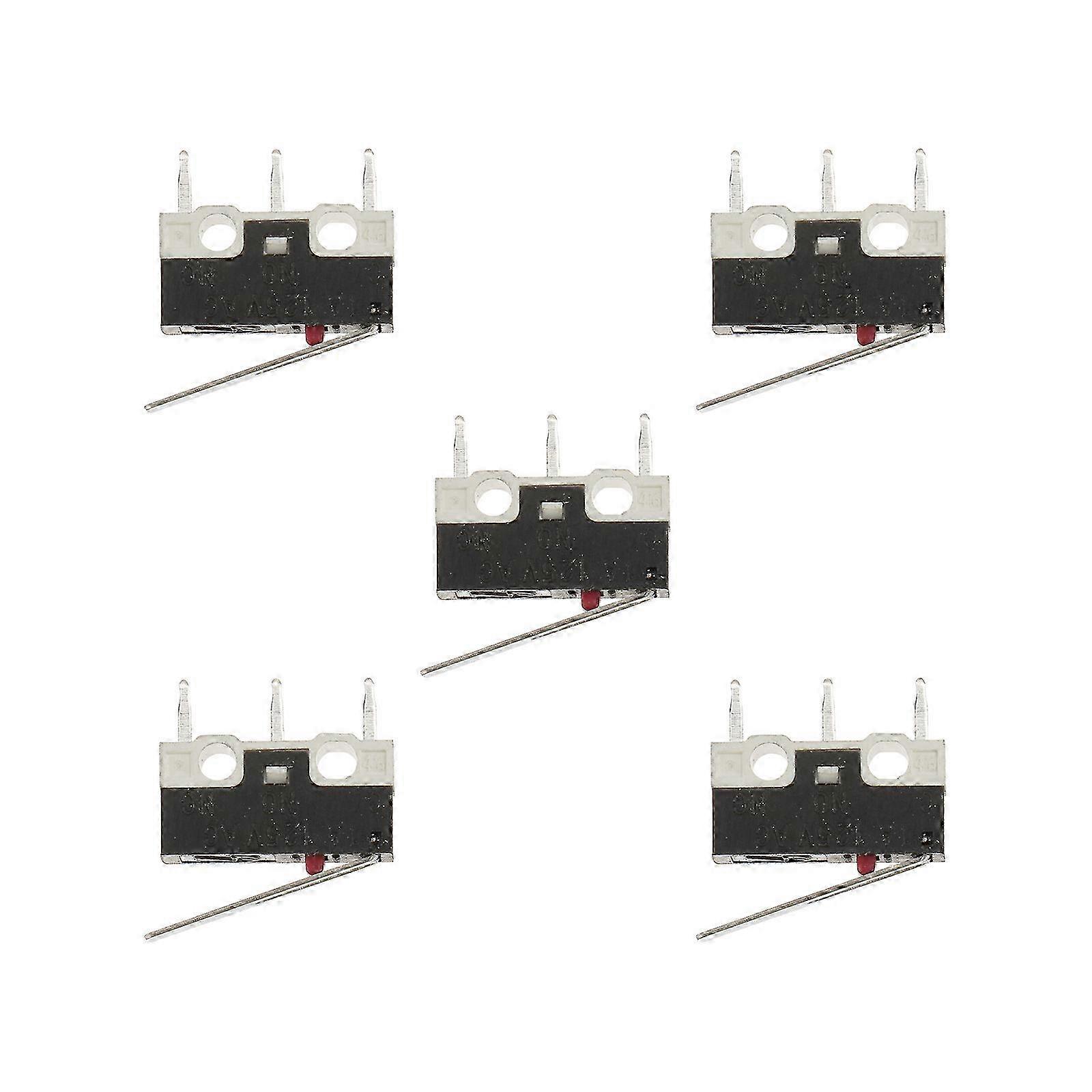 5 Pcs Limit Switch Waterproof Momentary Push Button Switch 3 Long Hinge Lever Micro Switch